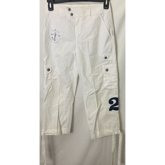 Lauren Ralph Lauren Womens Cargo Capris 2P Petite Pockets 2 - Picture 1 of 7